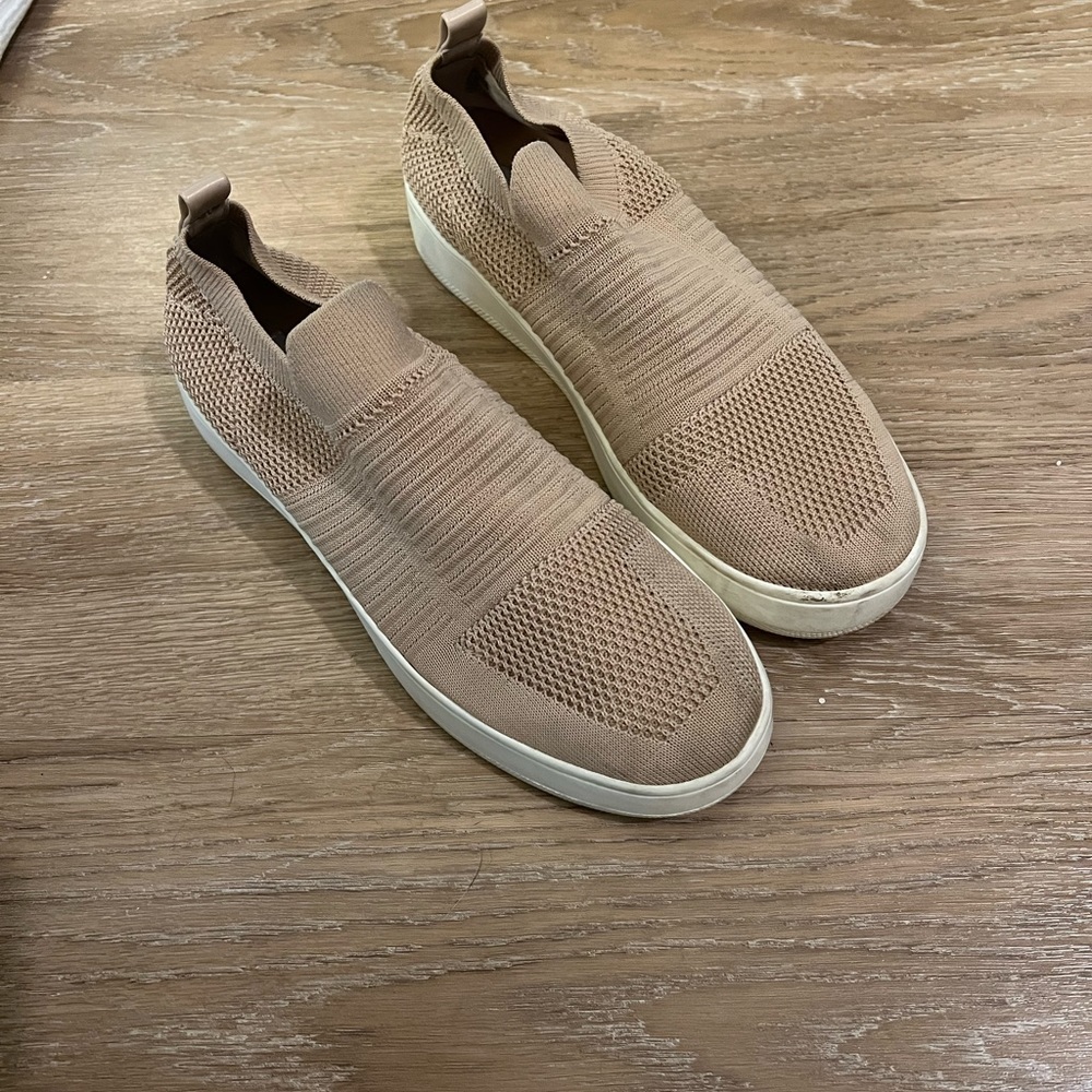 Steve Madden slips on sneakers //  has a few stains that could be washed out